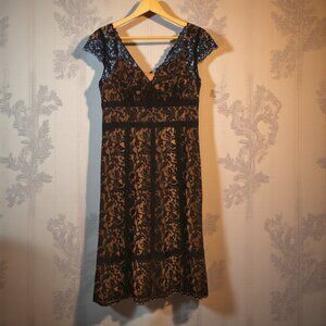 Ann Taylor Loft Petites Black Lace Cocktail Dress – Size 6P Elegant Evening
